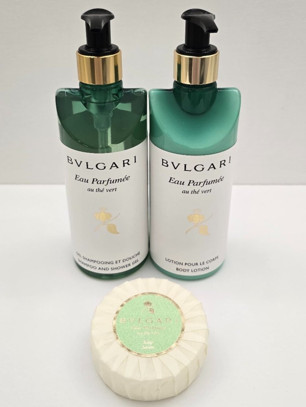 BVLGARI Shampoo & Shower Gel, Body Lotion Eau Parfumee au the vert 300ml